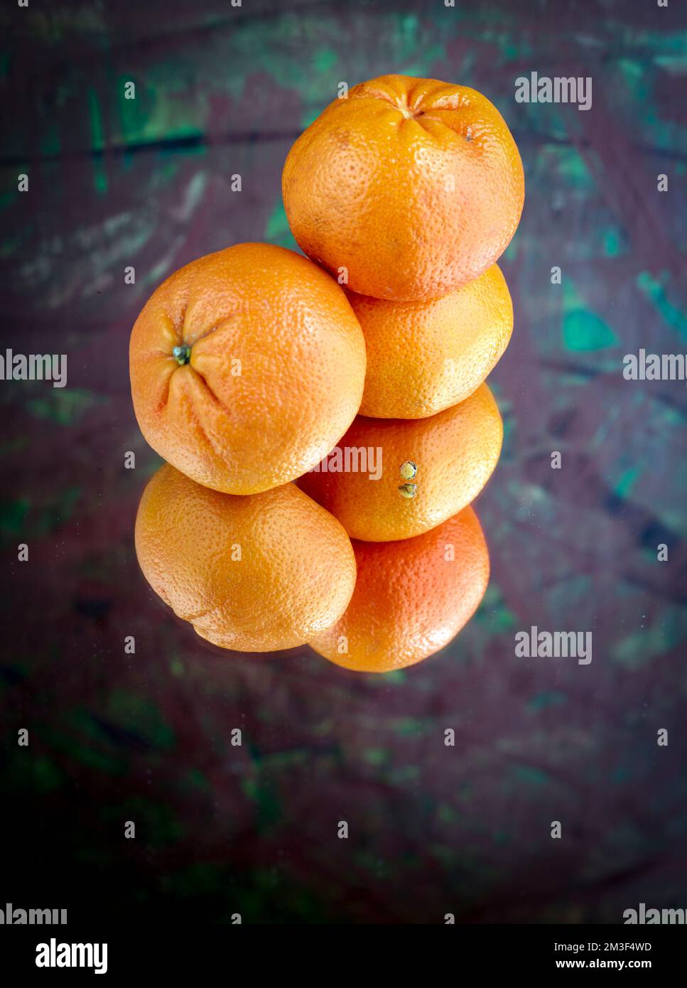 Easy peel sweet Tangerines on clean neutral background. Natural close