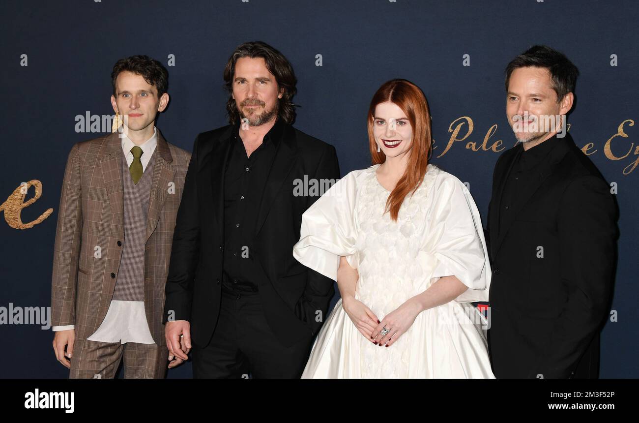 Los Angeles, California, USA. 14th Dec, 2022. (L-R) Harry Melling, Christian Bale, Lucy Boynton and Scott Cooper attend 'The Pale Blue Eye' Los Angeles Premiere at DGA Theater Complex on December 14, 2022 in Los Angeles, California. Credit: Jeffrey T. Mayer/Jtm Photos/Media Punch/Alamy Live News Stock Photo