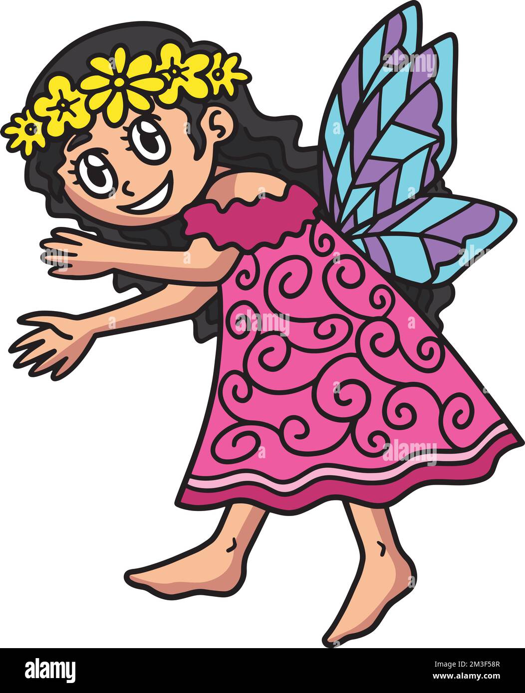 Earth Day Little Fairy Cartoon Colored Clipart Stock Vector Image & Art