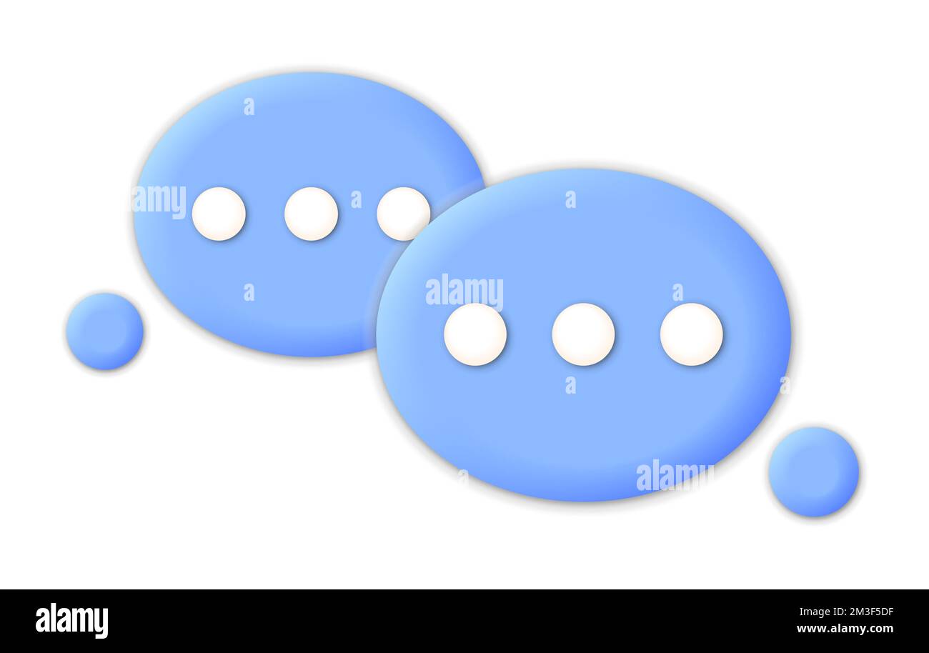 Button blue speech bubbles icon on white background vector eps 10 Stock Vector