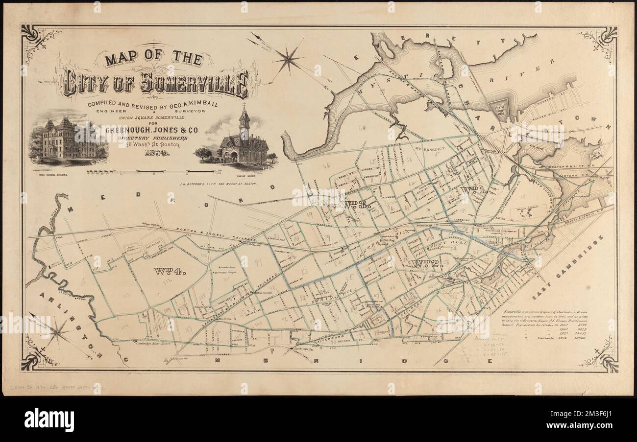 Map of the city of Somerville , Somerville Mass., Maps Norman B