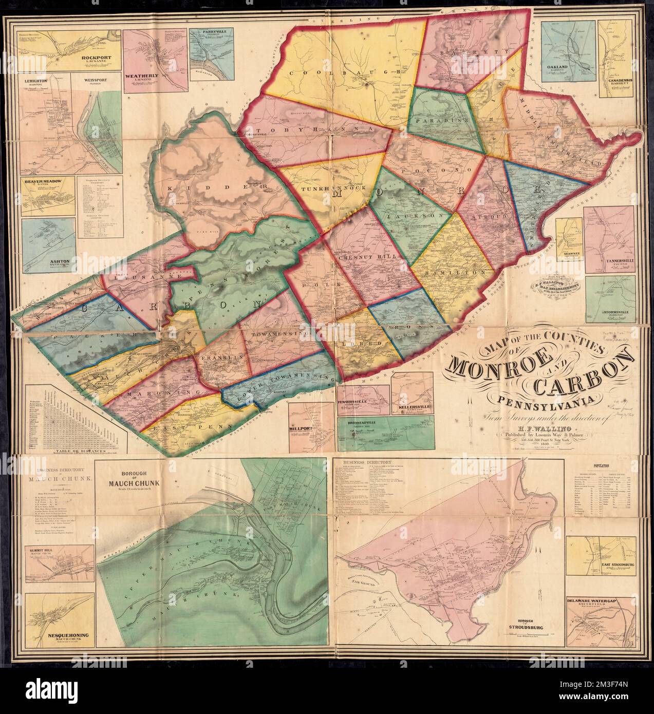 Map of the counties of Monroe and Carbon, Pennsylvania , Landowners
