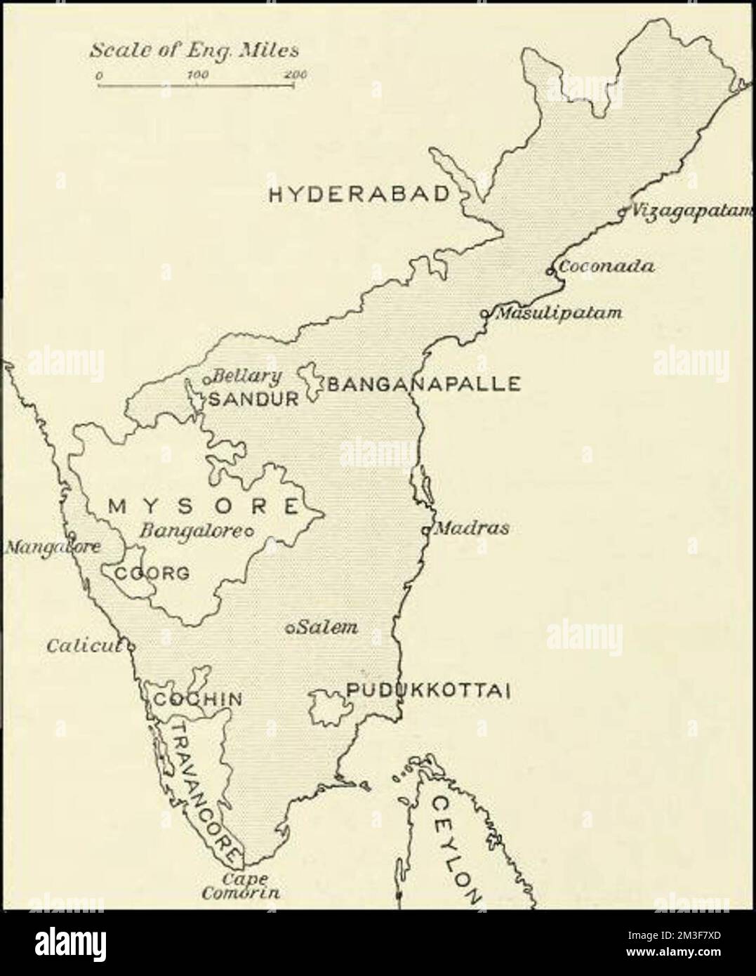 Madras Presidency, Coorg and associated states Stock Photo - Alamy