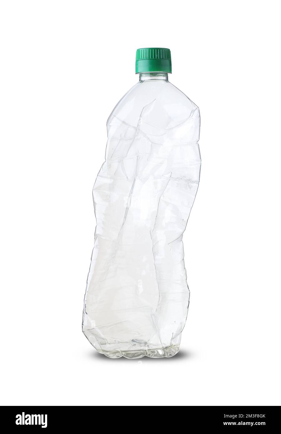 crushed plastic oil bottle on white background Stock Photo Alamy