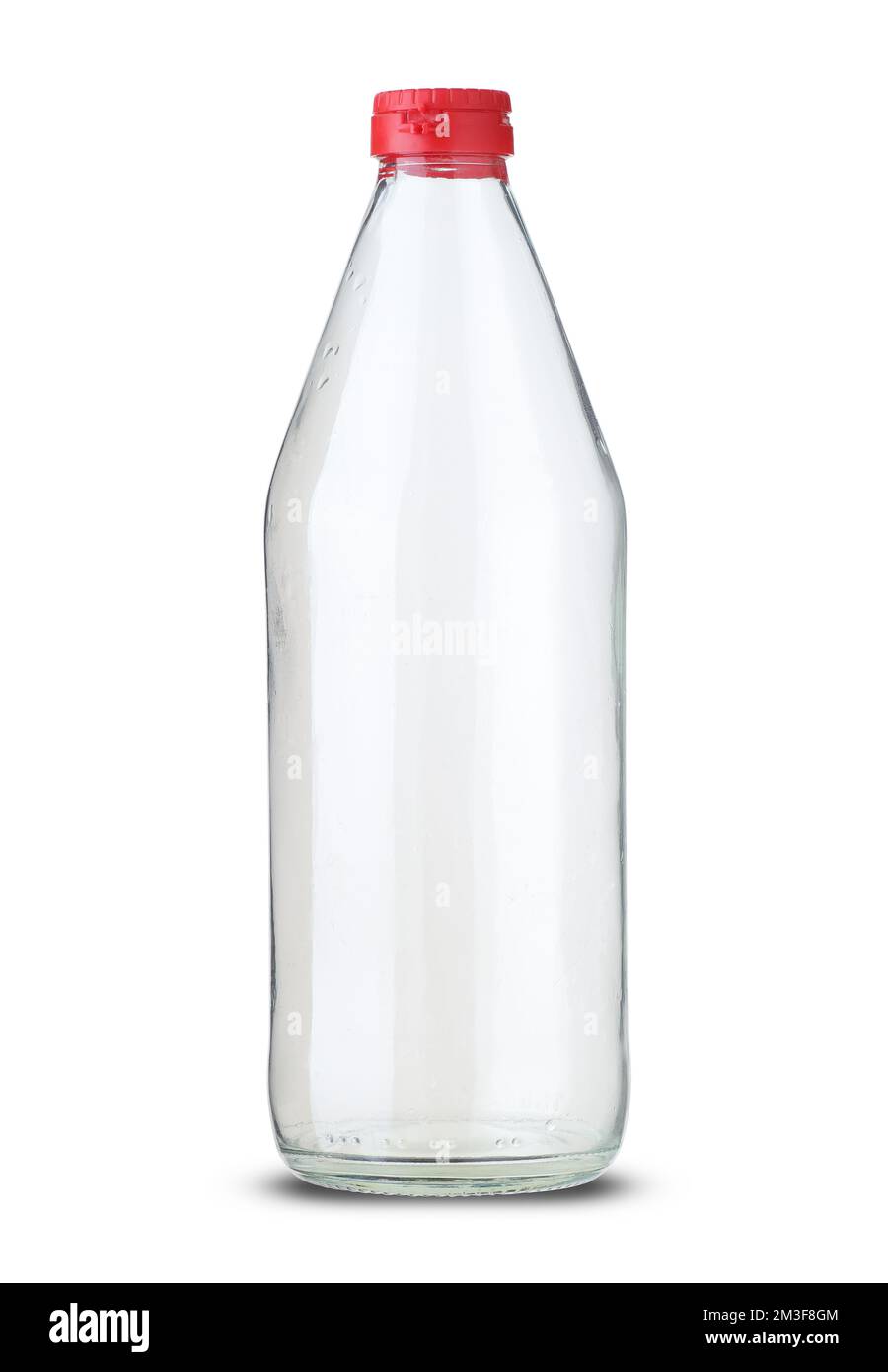 glass empty vinegar bottle on white background Stock Photo Alamy