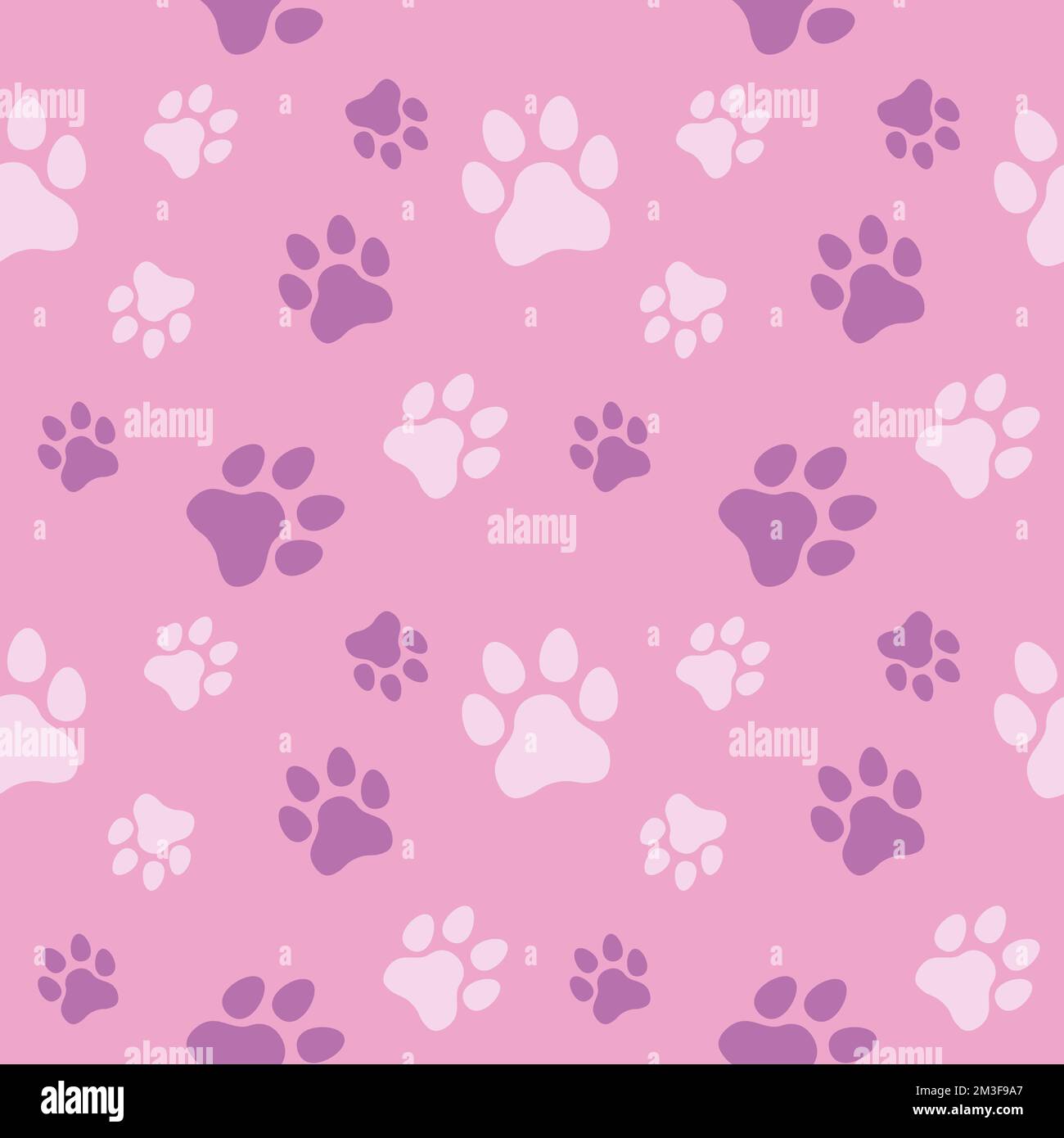 Dog and Cat paw seamless pattern vector doodle abstract animal footprint background for fabric, texture and wallpaper illustration for digital print Stock Vector
