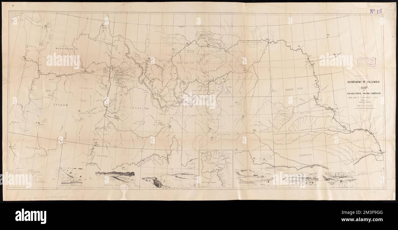 Map of the Nez Perce Indian campaign Brig. Gen. O. O. Howard commanding