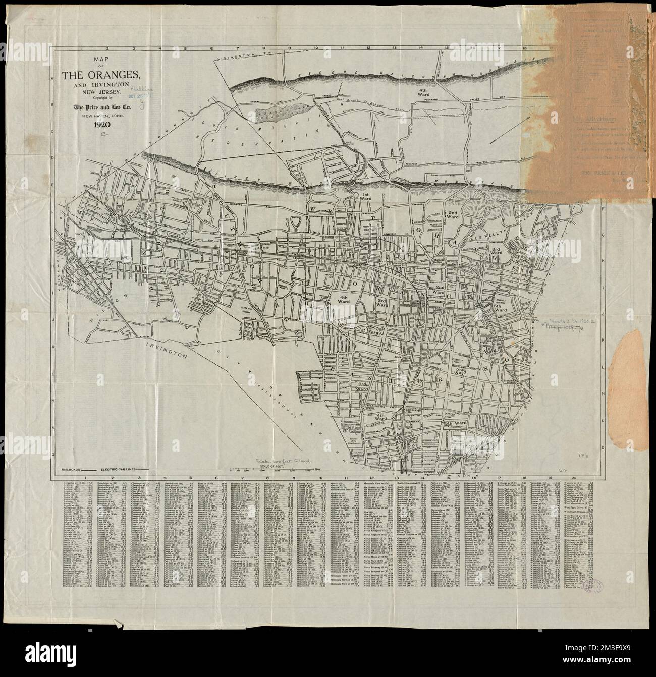 Map of the Oranges, and Irvington, New Jersey , East Orange N.J., Maps