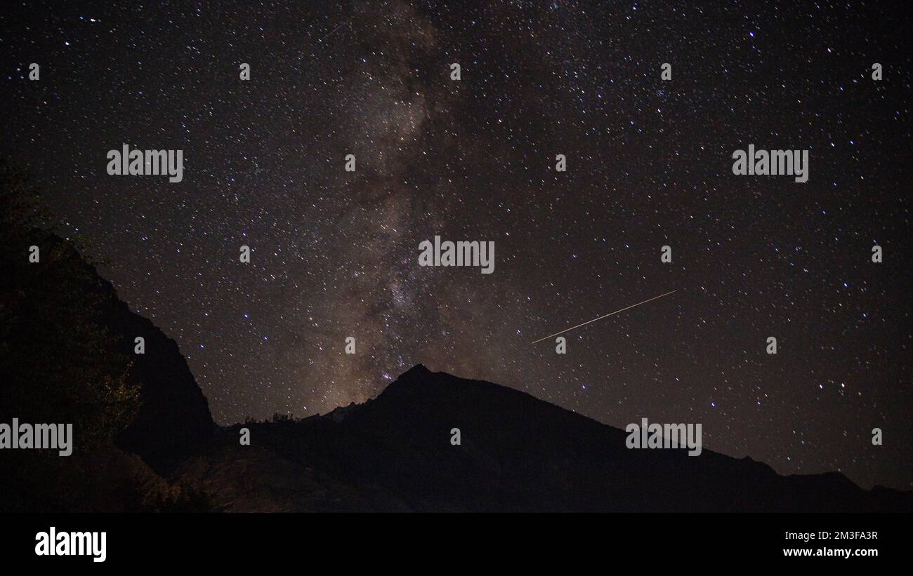 The dark night sky with bright stars Stock Photo - Alamy