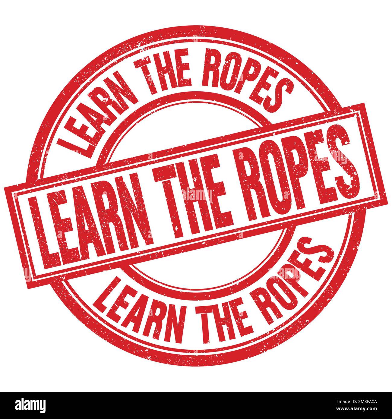 LEARN THE ROPES text written word on red round stamp sign Stock Photo ...
