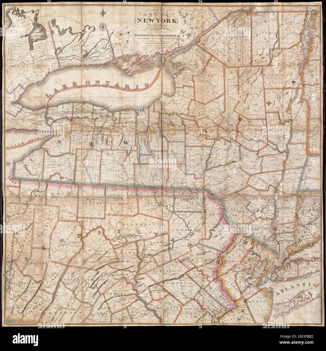 Map of New York and Pennsylvania