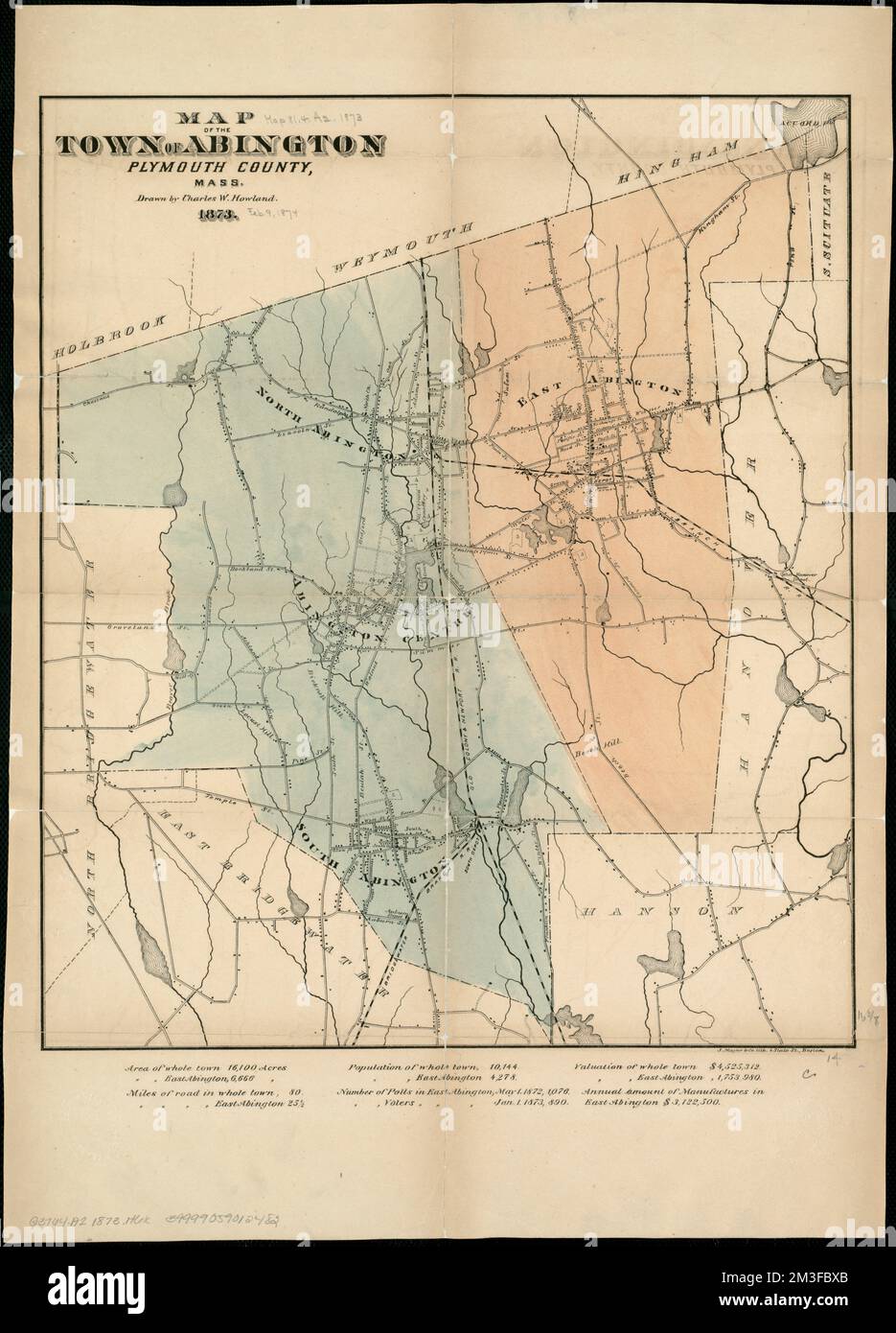 Map of the town of Abington Plymouth County, Mass , Abington Mass., Maps Norman B. Leventhal Map
