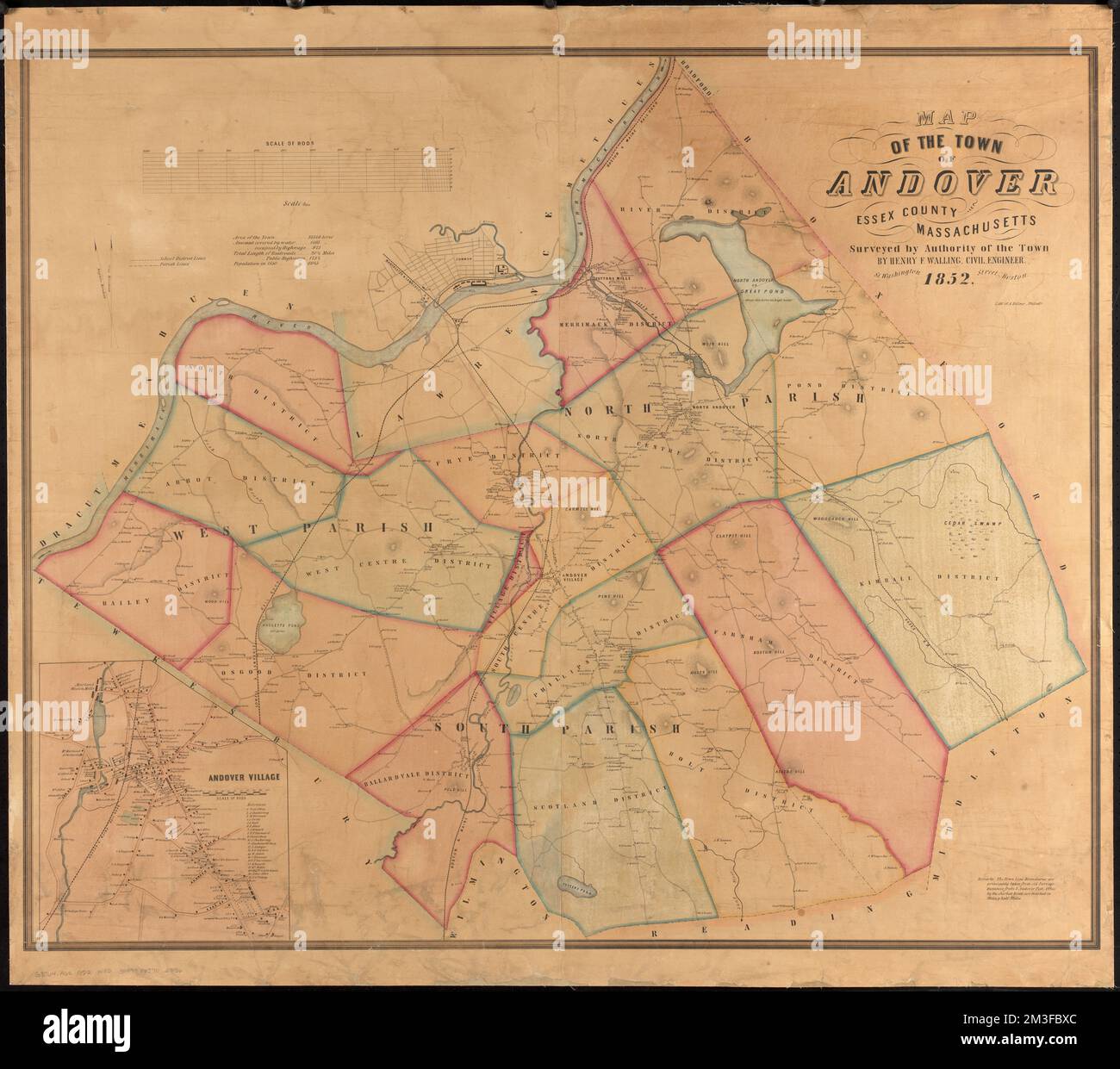 Map Of The Town Of Andover Essex County Massachusetts Landowners Massachusetts Andover 5140