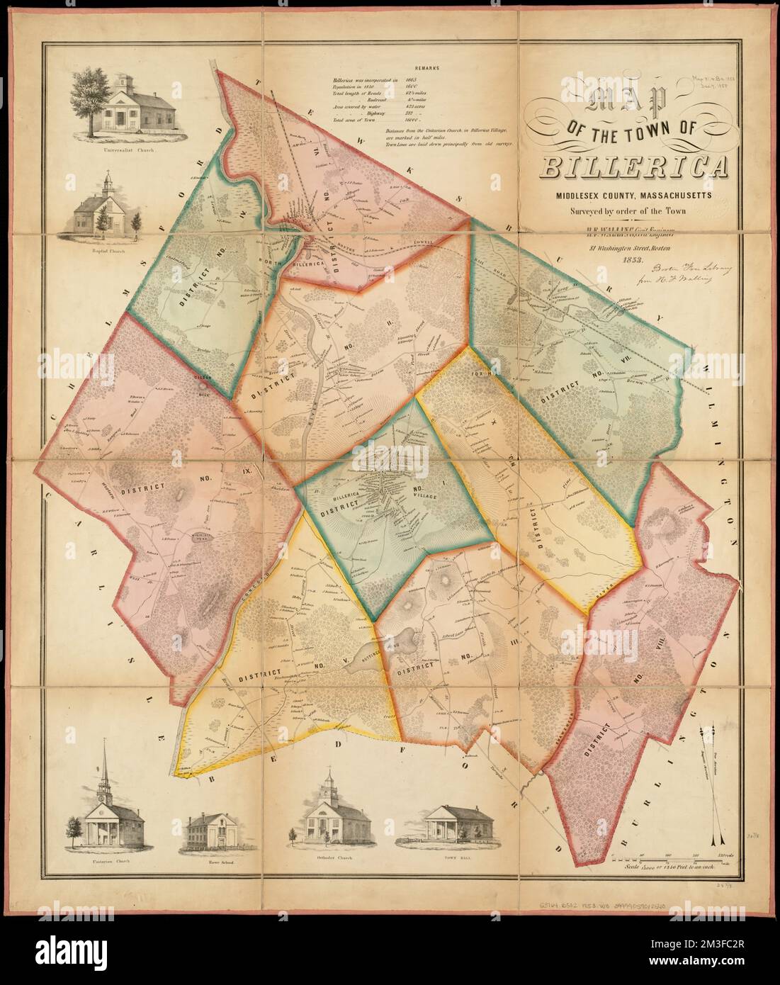 Map of the town of Billerica, Middlesex County, Massachusetts