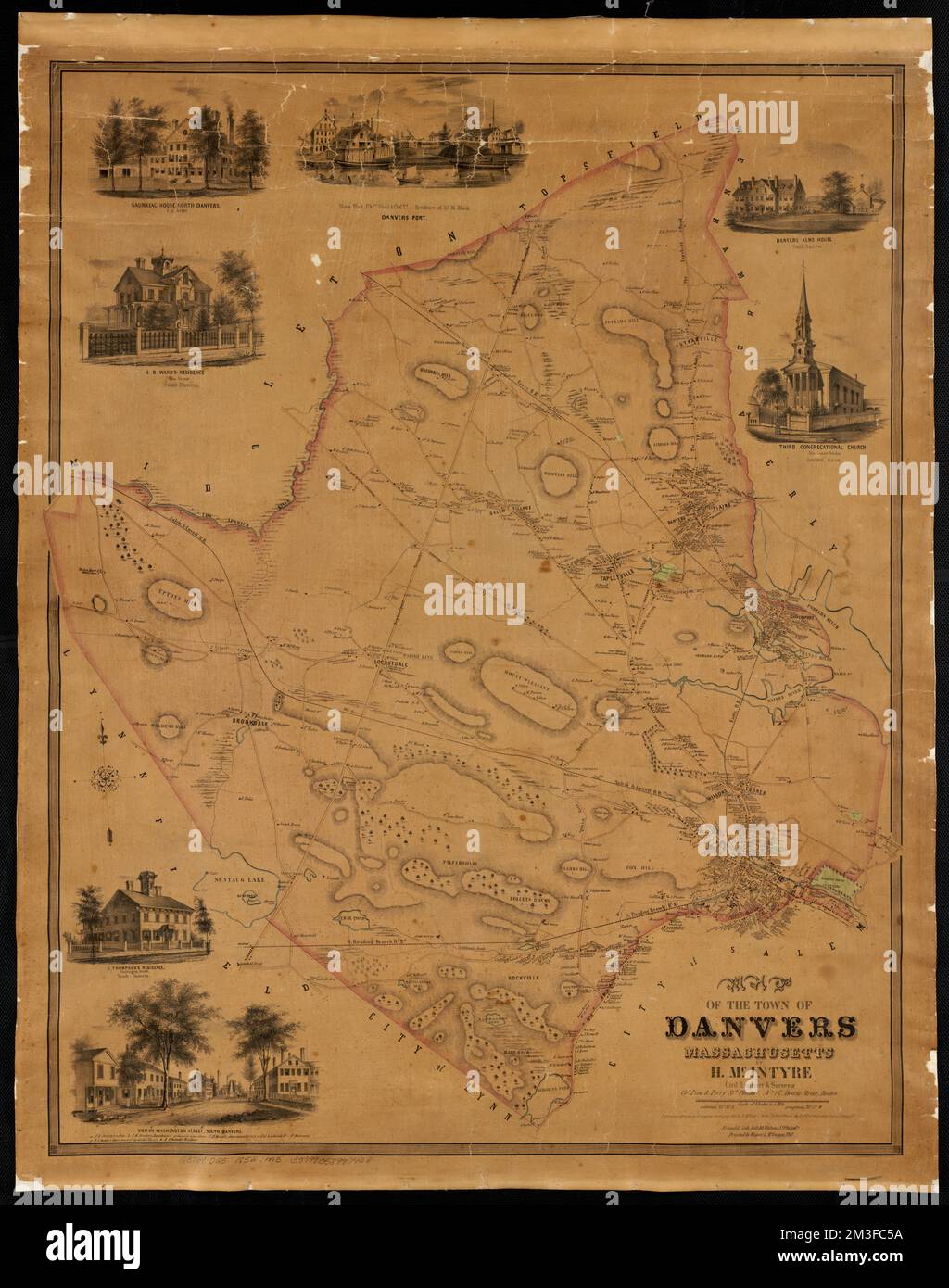 map-of-the-town-of-danvers-massachusetts-danvers-mass-maps-norman-b