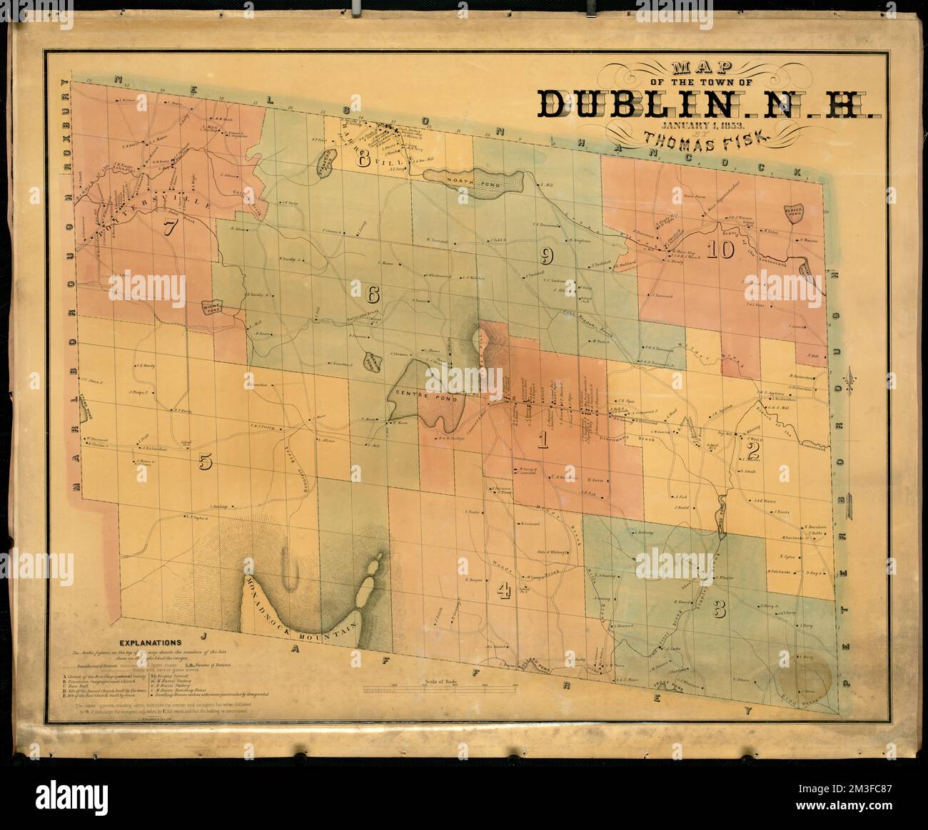 Map of the town of Dublin, N.H , Real property, New Hampshire, Dublin