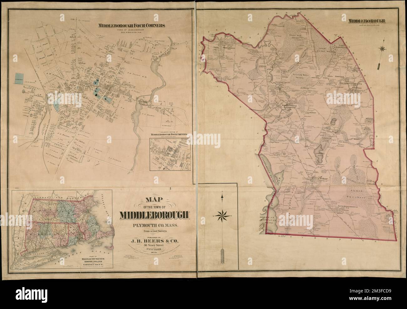 Map of the town of Middleborough Plymouth Co. Mass. from actual