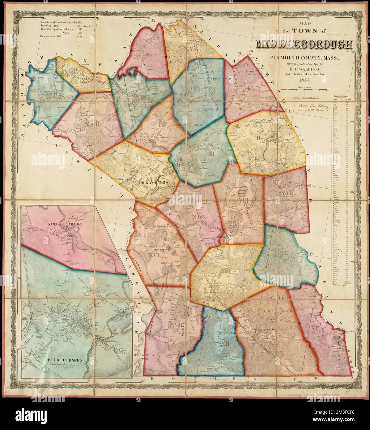 Map of the town of Middleborough, Plymouth County, Mass surveyed by