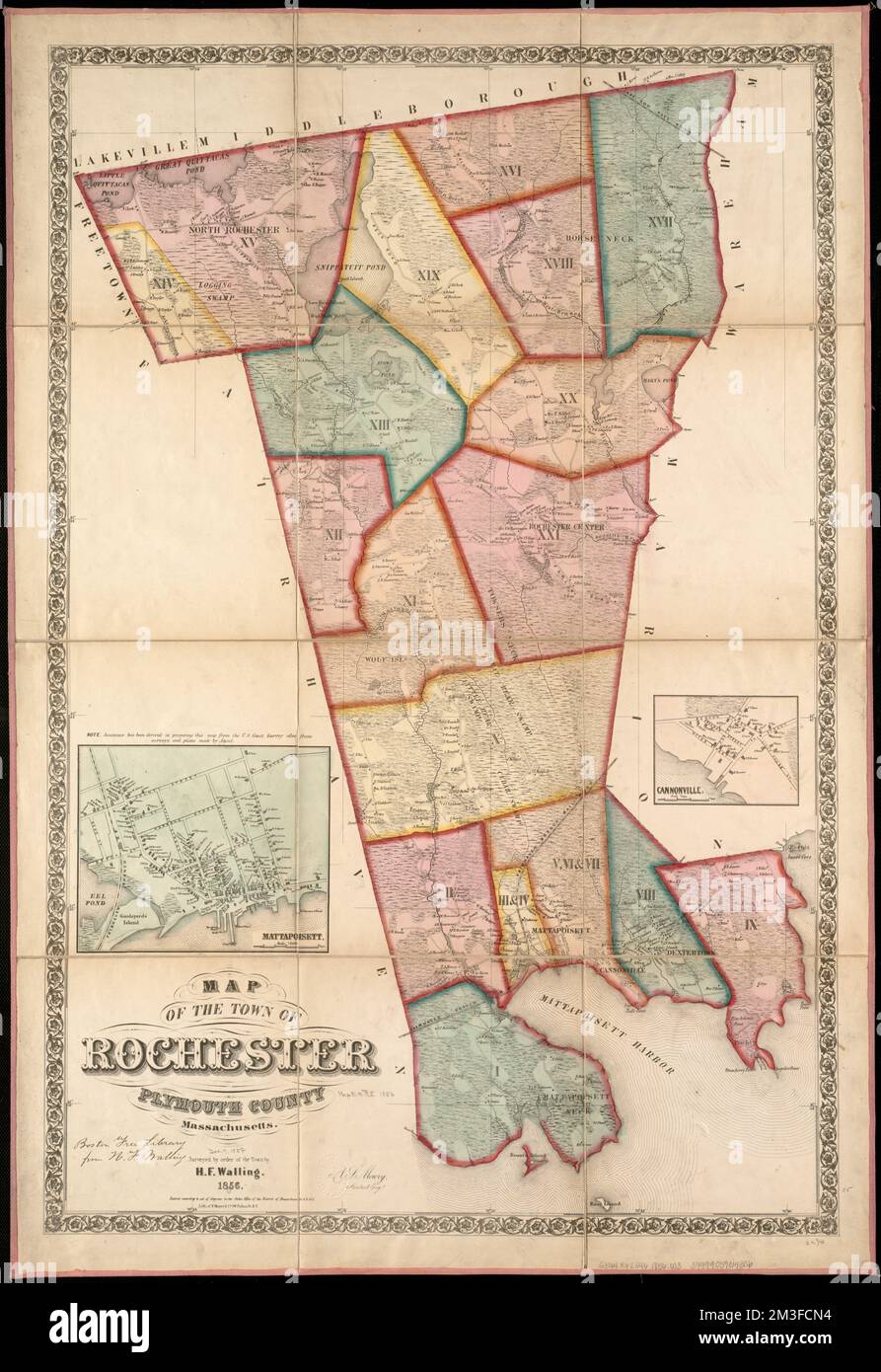 Map of the town of Rochester, Plymouth County, Massachusetts surveyed by order of the town