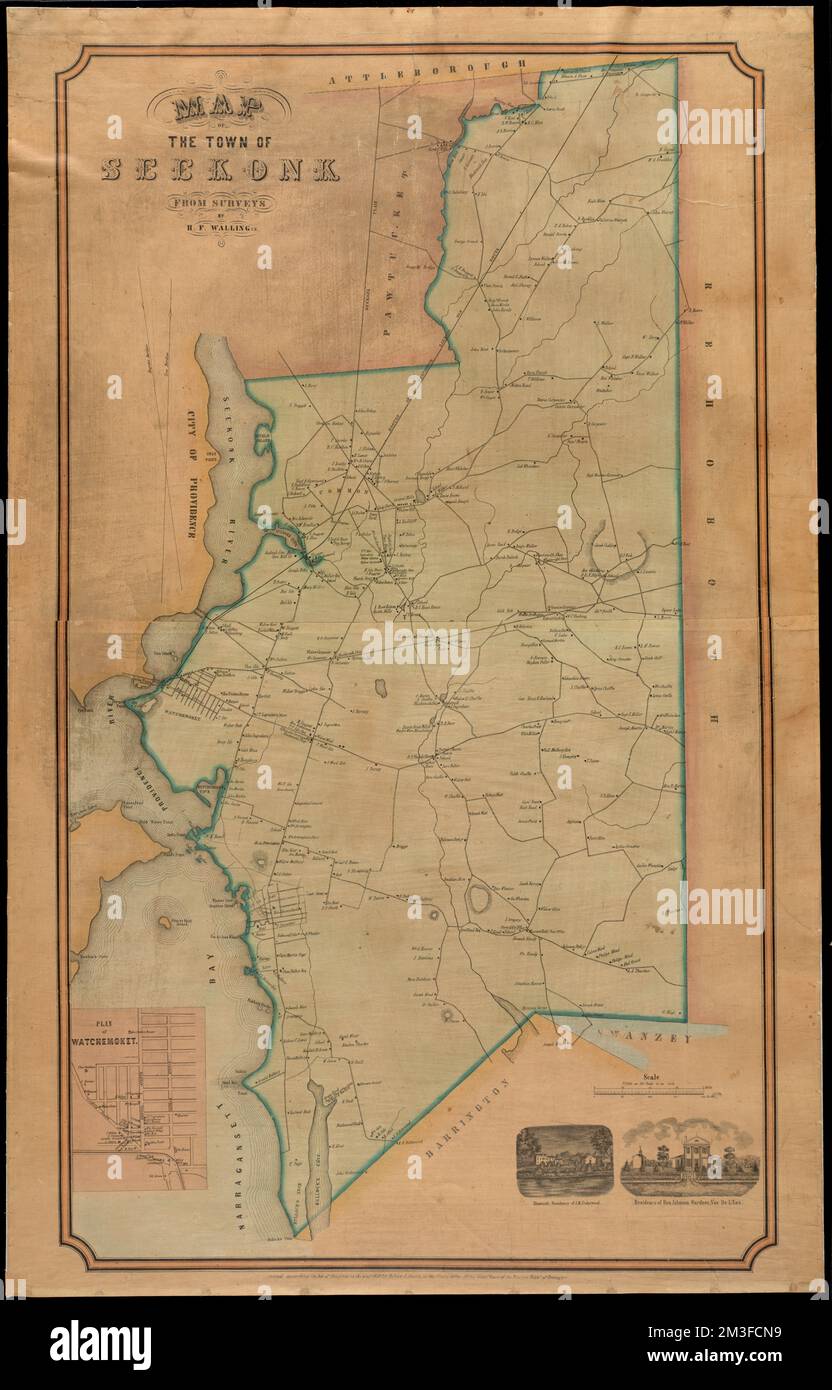 Map of the town of Seekonk , Seekonk Mass., Maps Norman B. Leventhal