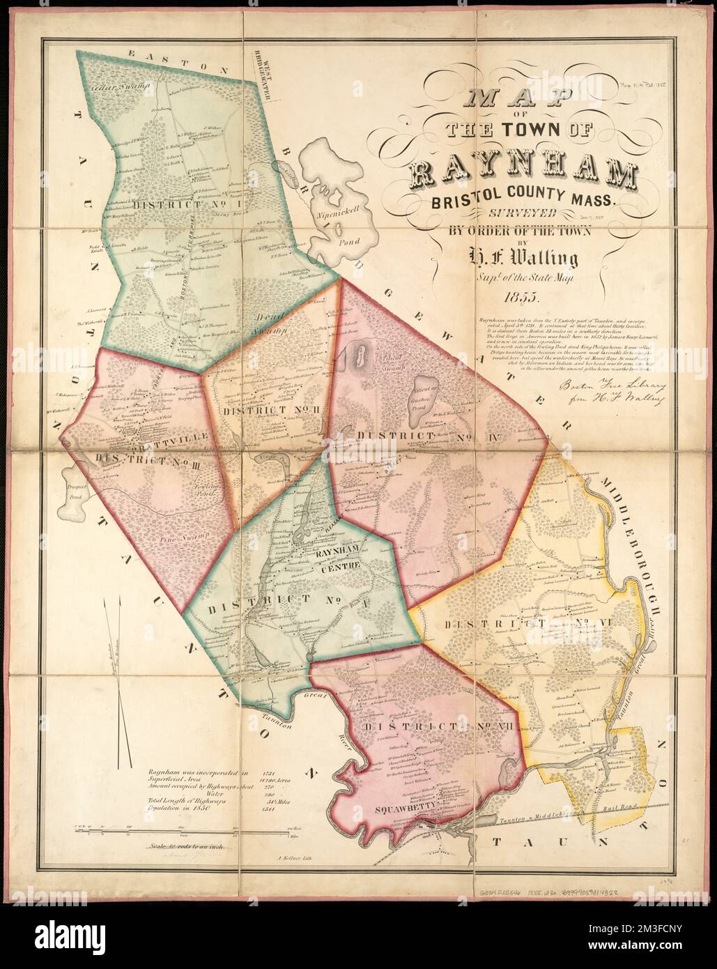 Map of the town of Raynham, Bristol County, Mass surveyed by order of
