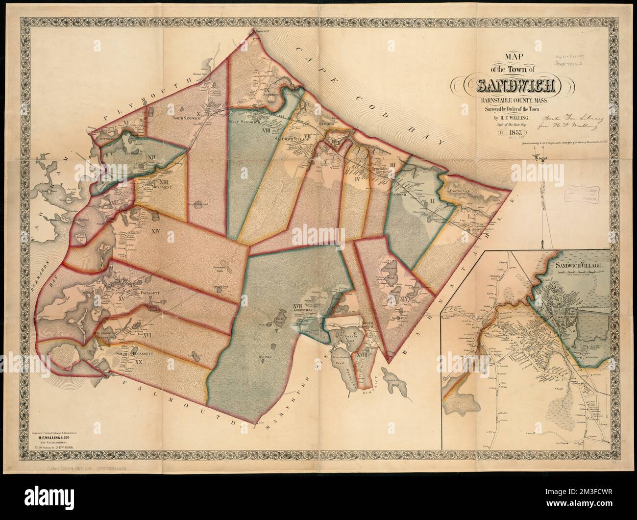 Map Of The Town Of Sandwich, Barnstable County, Mass : Surveyed By ...