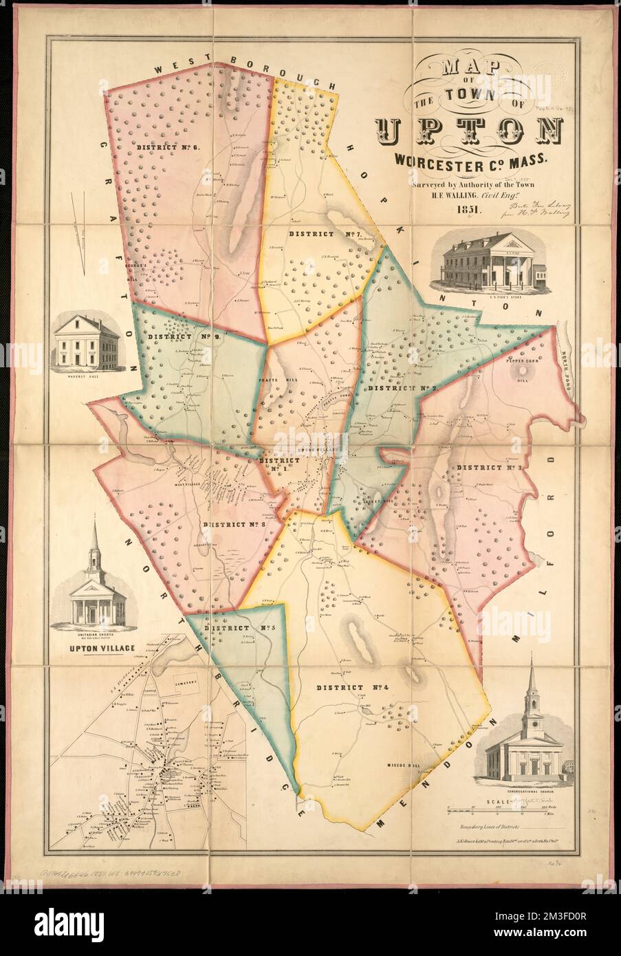 Map of the town of Upton, Worcester Co., Mass surveyed by authority