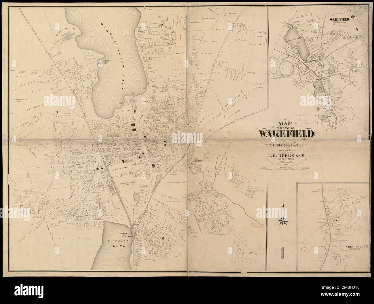 Map of the town of Wakefield Middlesex Co. Mass from actual surveys