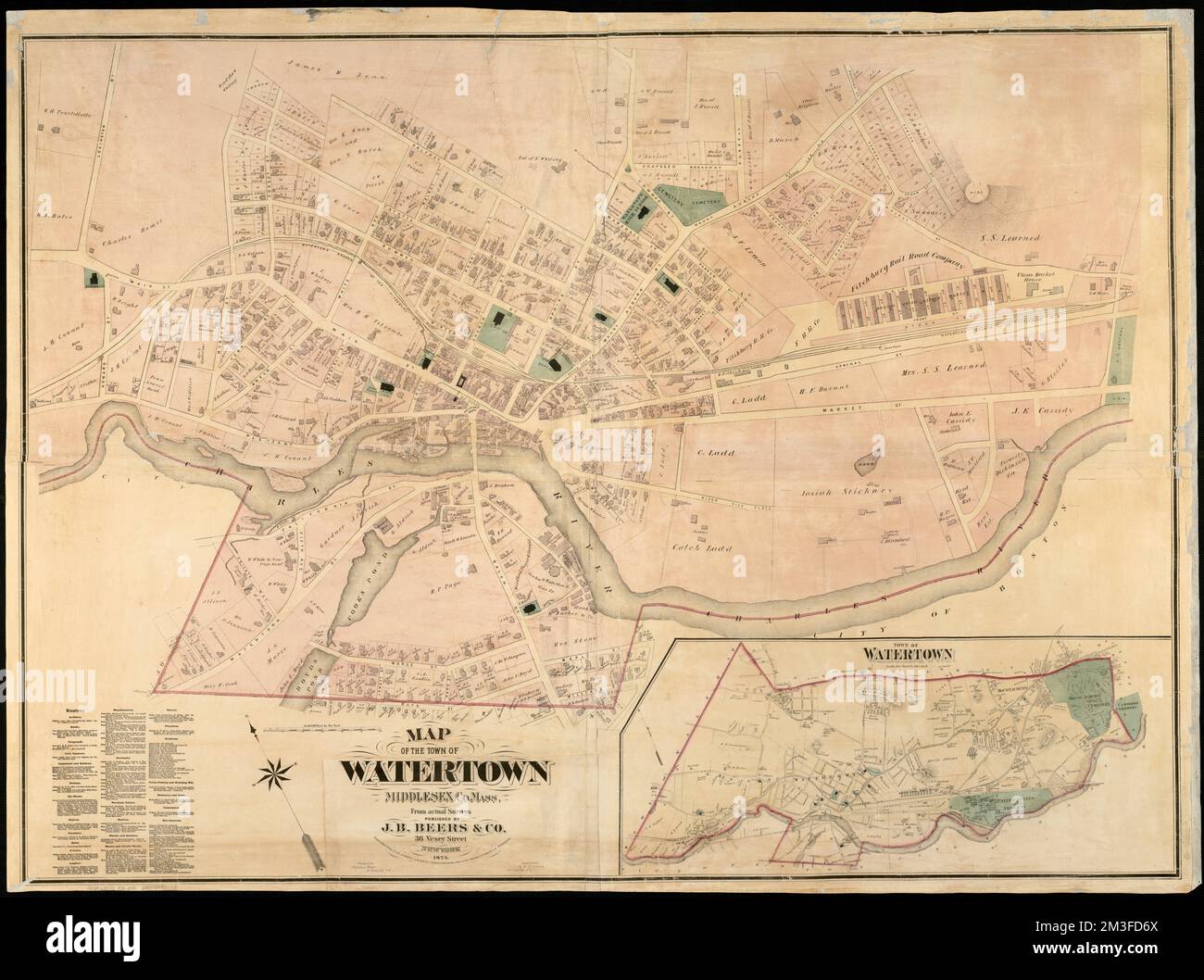 Map of the town of Watertown Middlesex Co., Mass., from actual