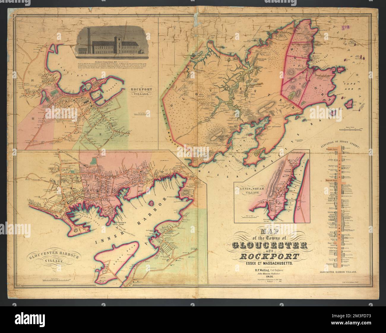 Map of the towns of Gloucester and Rockport, Essex Co., Massachusetts
