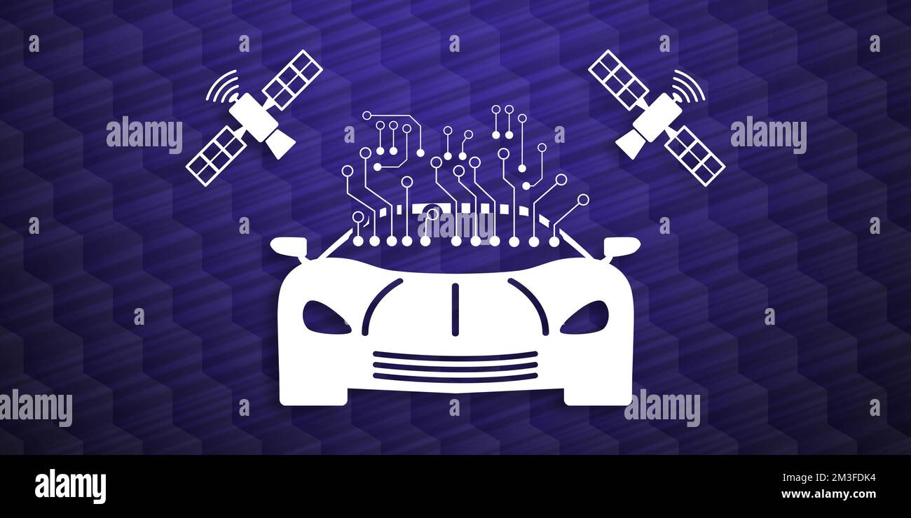 Illustration of an autonomous car concept Stock Photo Circuit Diagram