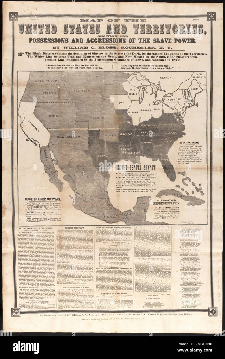 Map of the United States and territories - Map Of The United States And Territories Showing The Possessions And Aggressions Of The Slave Power Slavery United States Maps Norman B Leventhal Map Center Collection 2M3FDN6