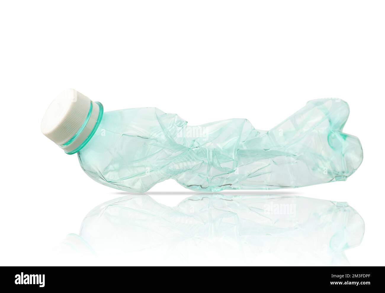 empty plastic water bottle on white background Stock Photo