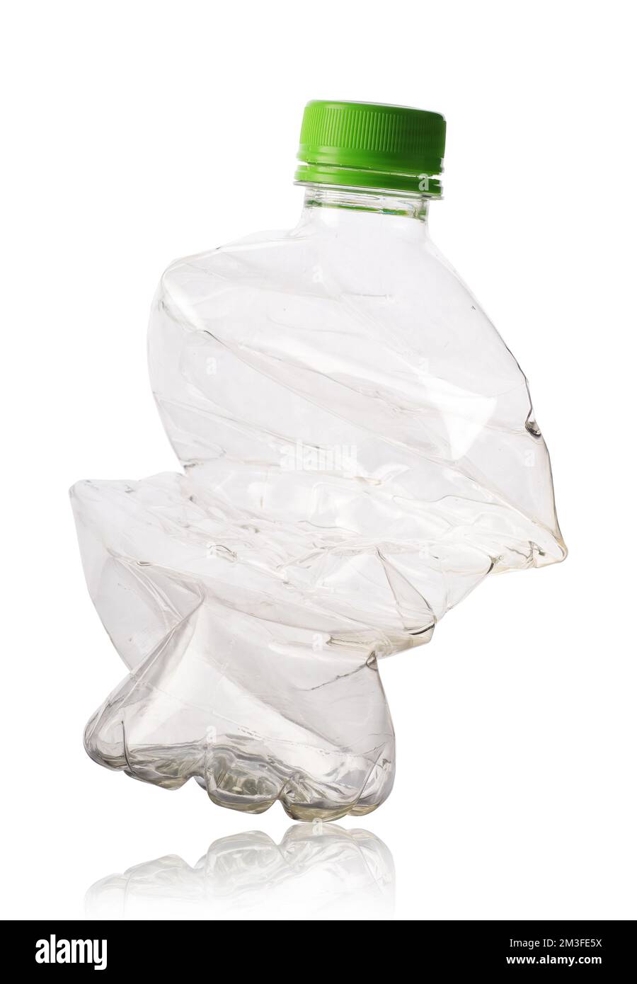 medium plastic empty bottle on a white background Stock Photo - Alamy