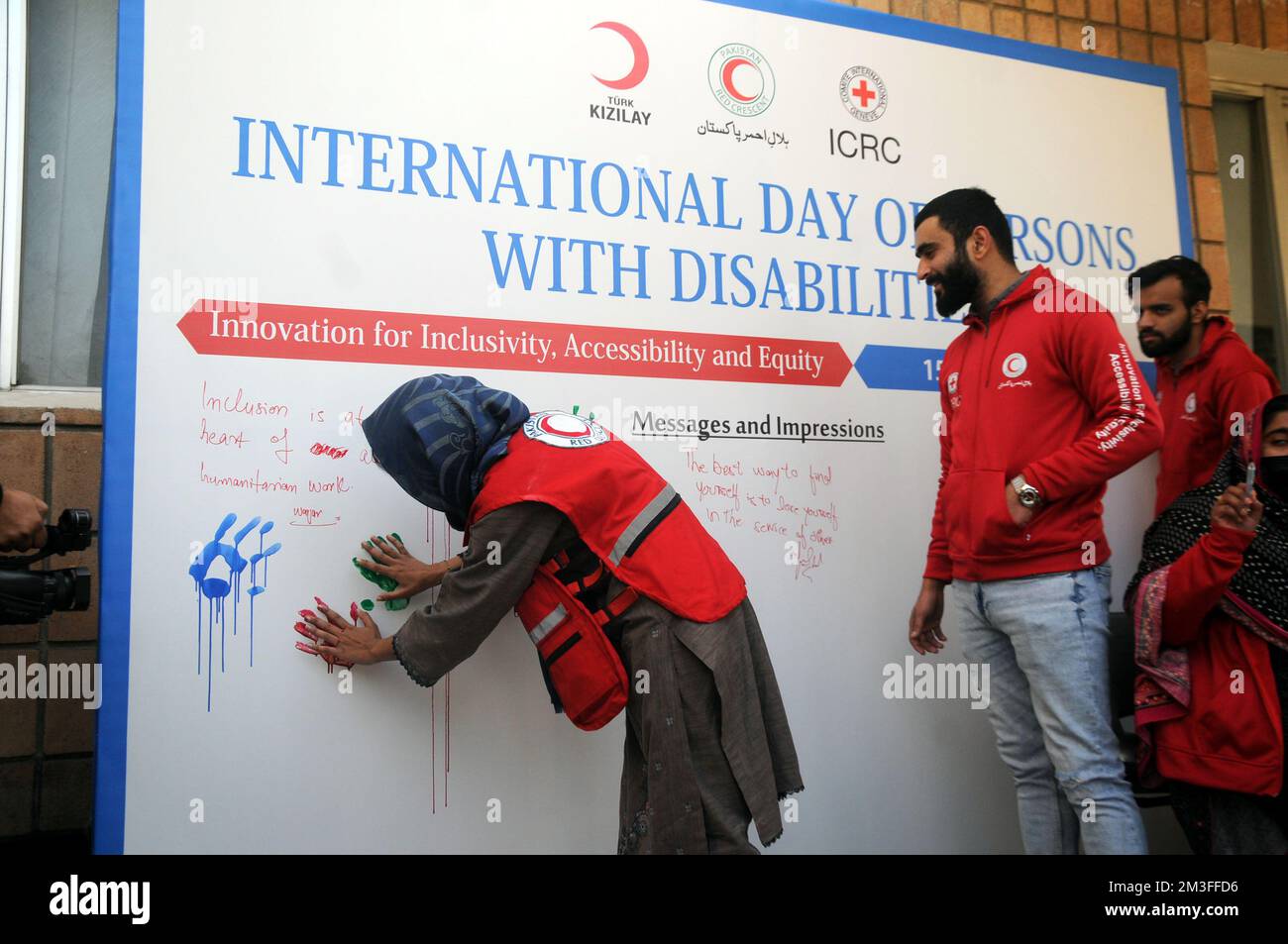 ISLAMABAD, PAKISTAN "International Day of Persons with Disabilities" was observed around the world today, which aims to highlight the problems faced b Stock Photo