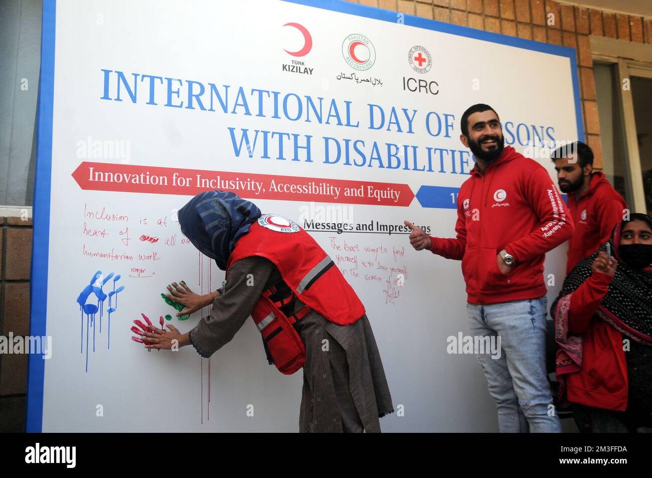 ISLAMABAD, PAKISTAN 'International Day of Persons with Disabilities' was observed around the world today, which aims to highlight the problems faced b Stock Photo