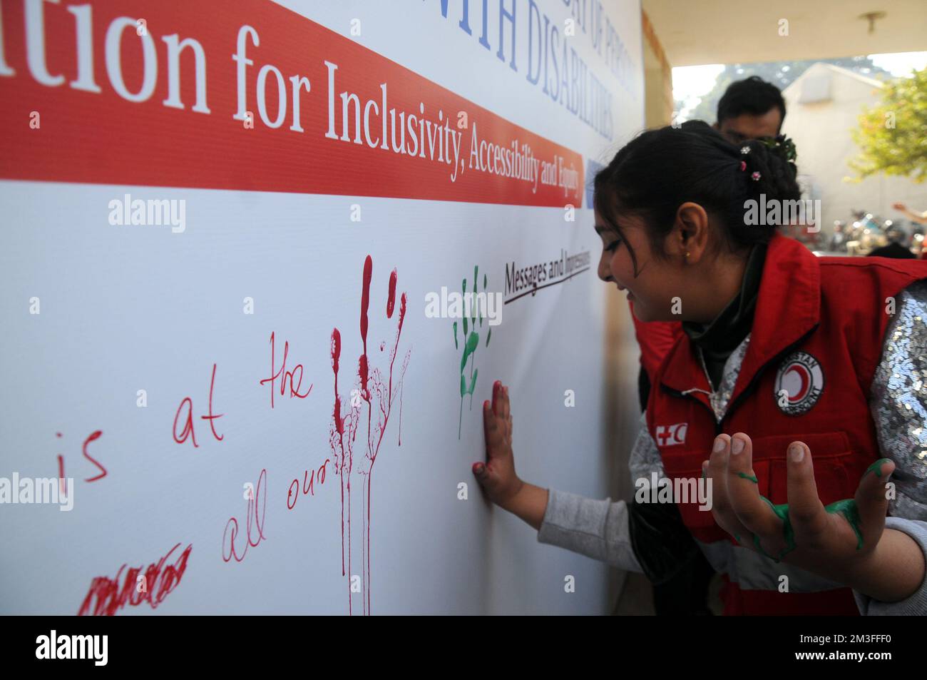 ISLAMABAD, PAKISTAN 'International Day of Persons with Disabilities' was observed around the world today, which aims to highlight the problems faced b Stock Photo