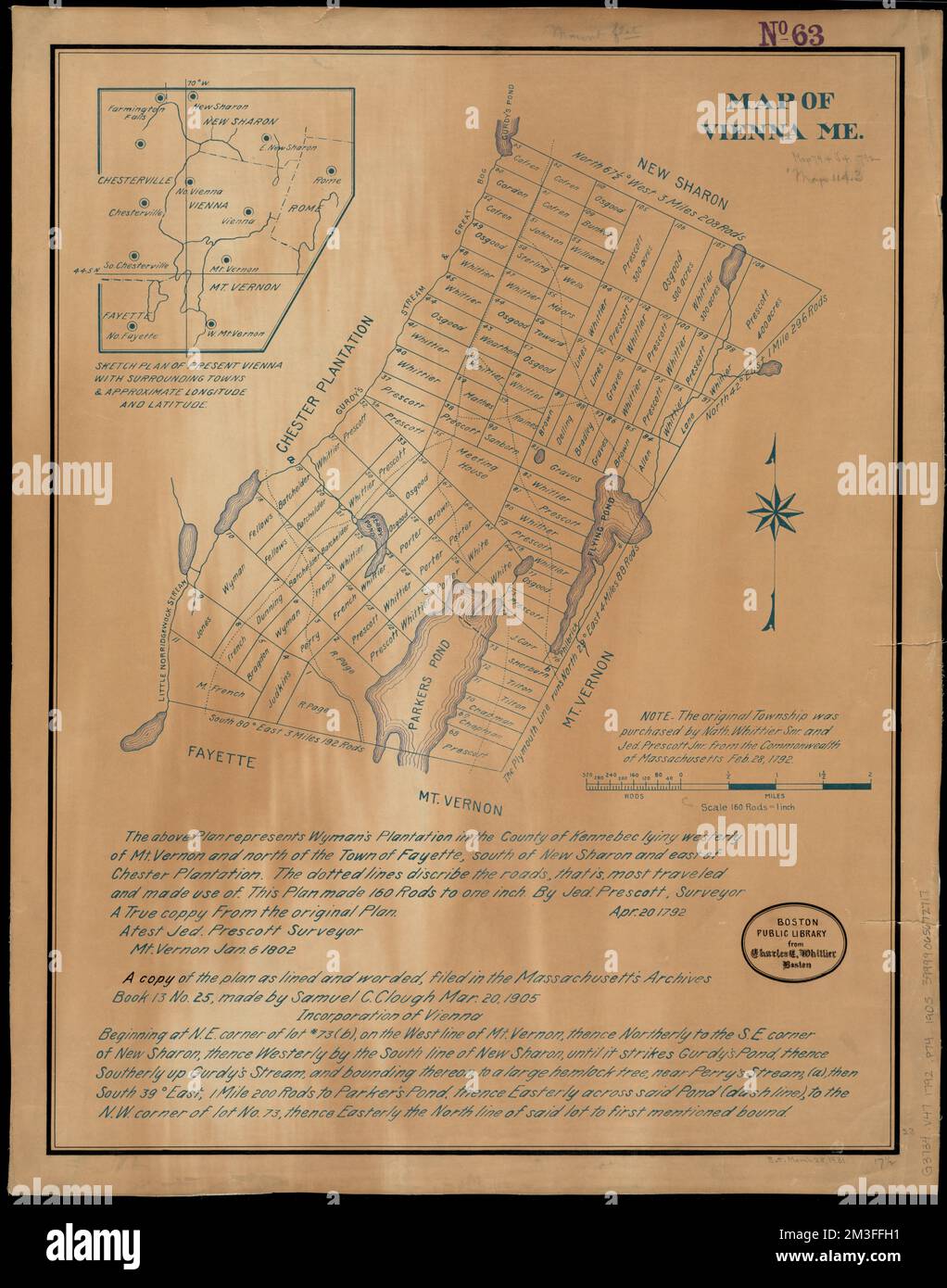 Map of Vienna, Me , Landowners, Maine, Vienna, Maps, Vienna Me., Maps