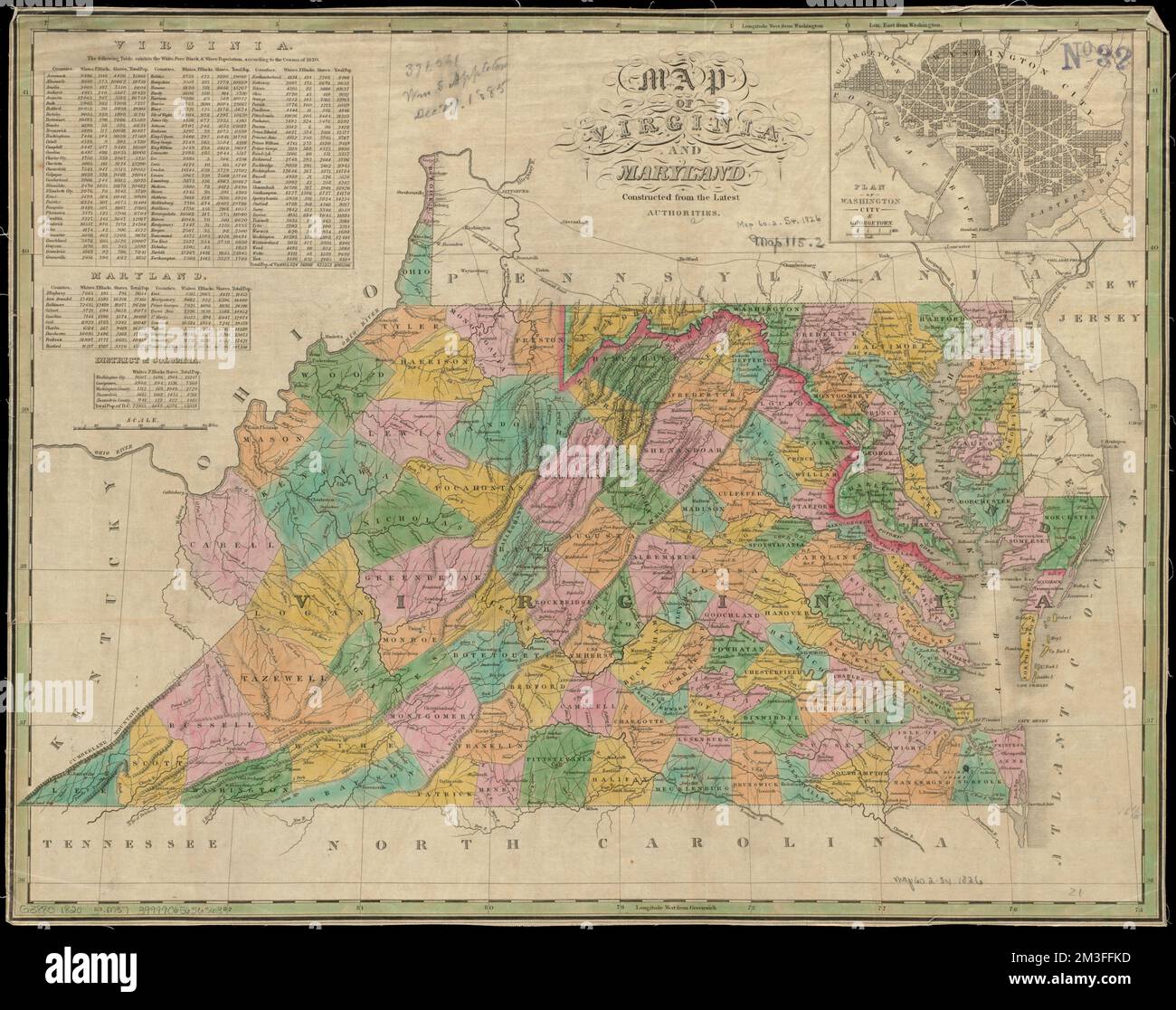 Map Of Virginia And Maryland Constructed From The Latest Authorities   Map Of Virginia And Maryland Constructed From The Latest Authorities Virginia Maps Maryland Maps Washington Dc Maps Georgetown Washington Dc Maps Norman B Leventhal Map Center Collection 2M3FFKD 