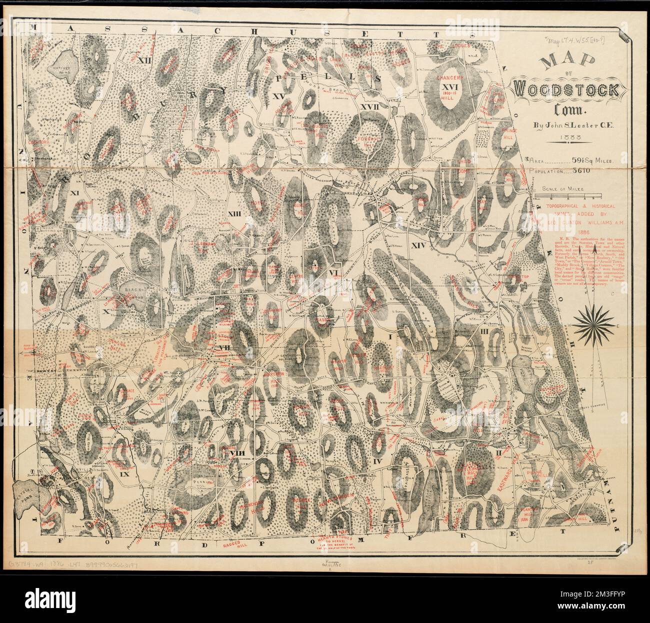 Map of Woodstock, Conn , Woodstock Conn., Maps Norman B. Leventhal Map