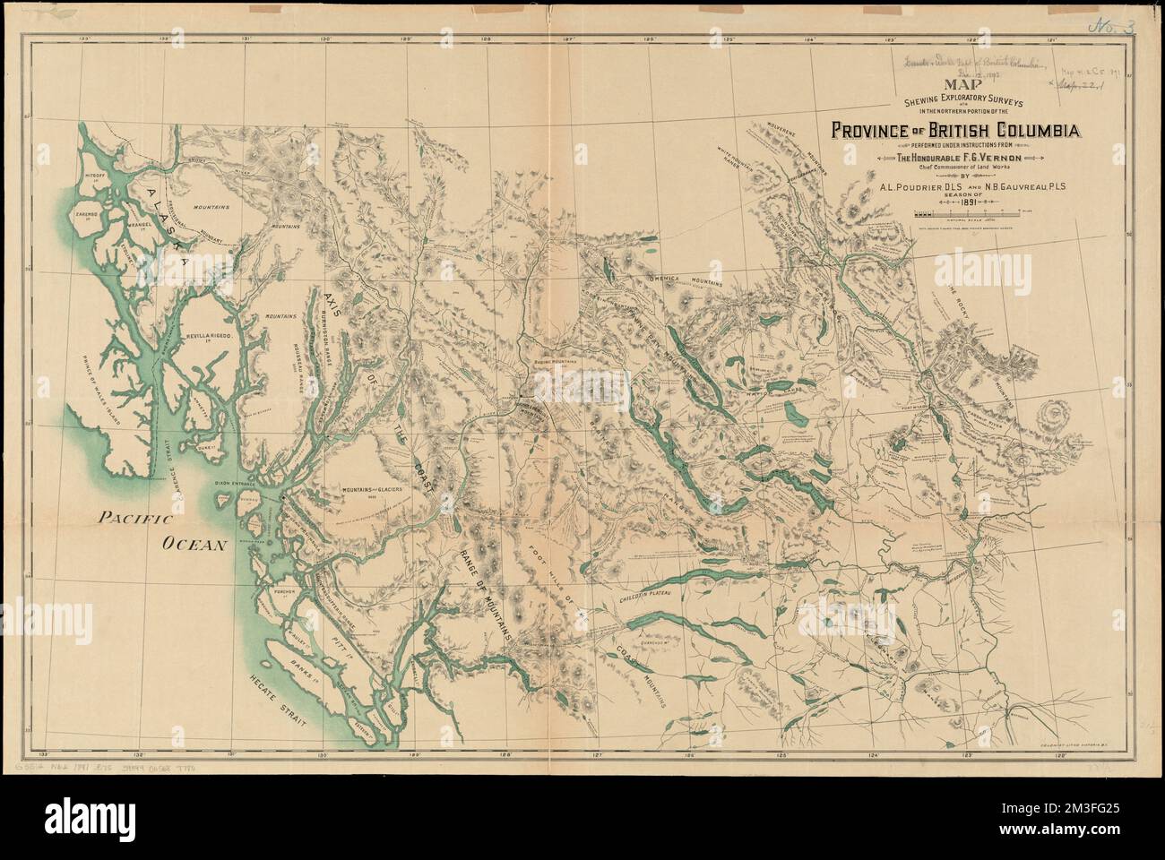 Map shewing exploratory surveys in the northern portion of the province ...
