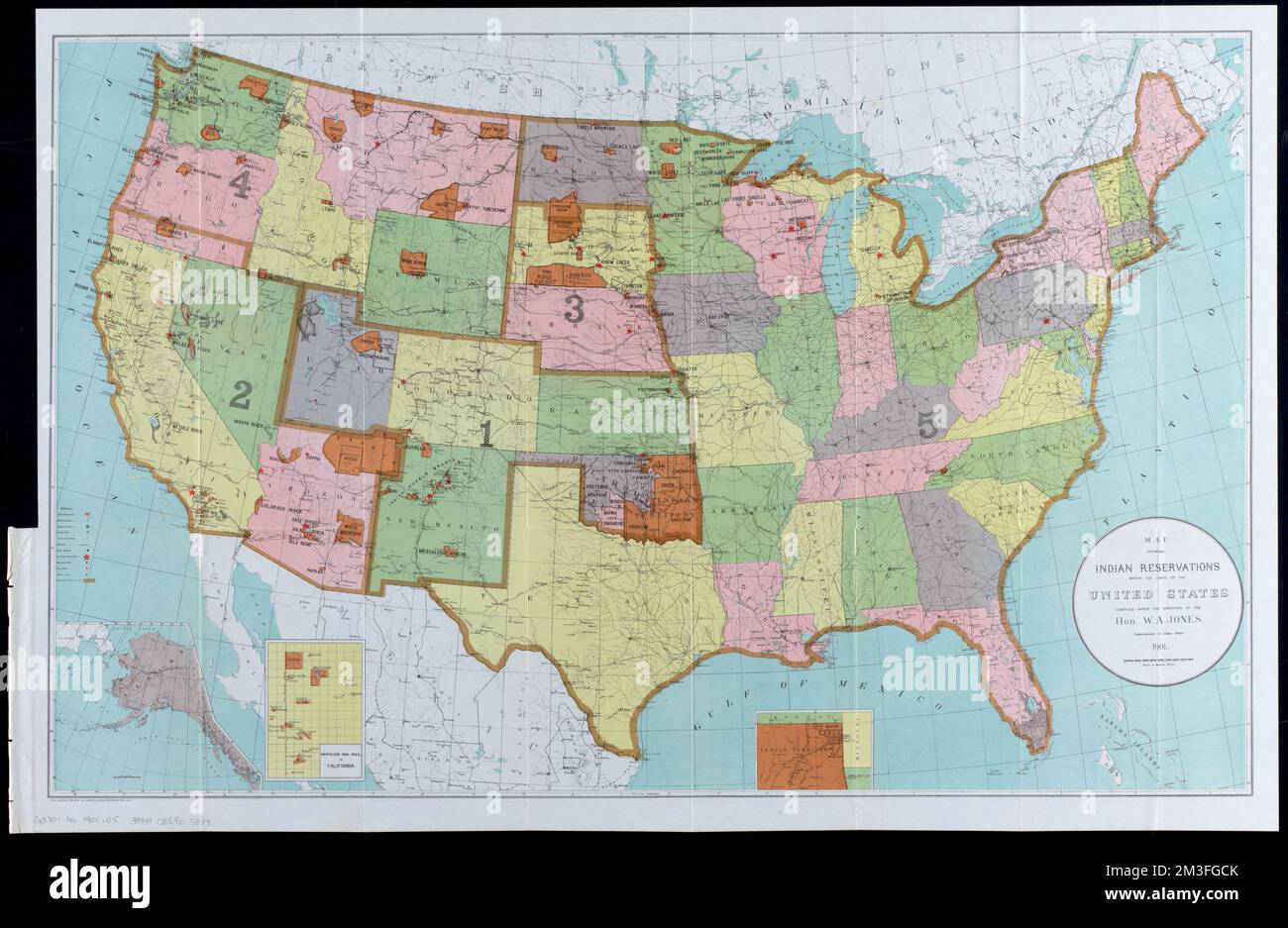Map showing Indian reservations within the limits of the United States 