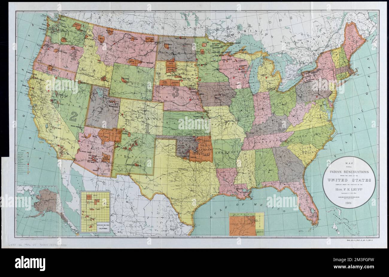Map showing Indian reservations within the limits of the United States 