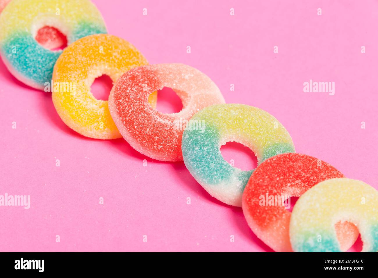 Delicious Round Gelatin Candies With Sugar Stock Photo Alamy