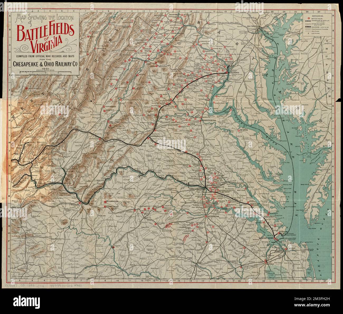 Map showing the location of battle - Map Showing The Location Of Battle Fields Of Virginia Battlefields Virginia Maps Virginia History Civil War 1861 1865 Maps Norman B Leventhal Map Center Collection 2M3FH2H