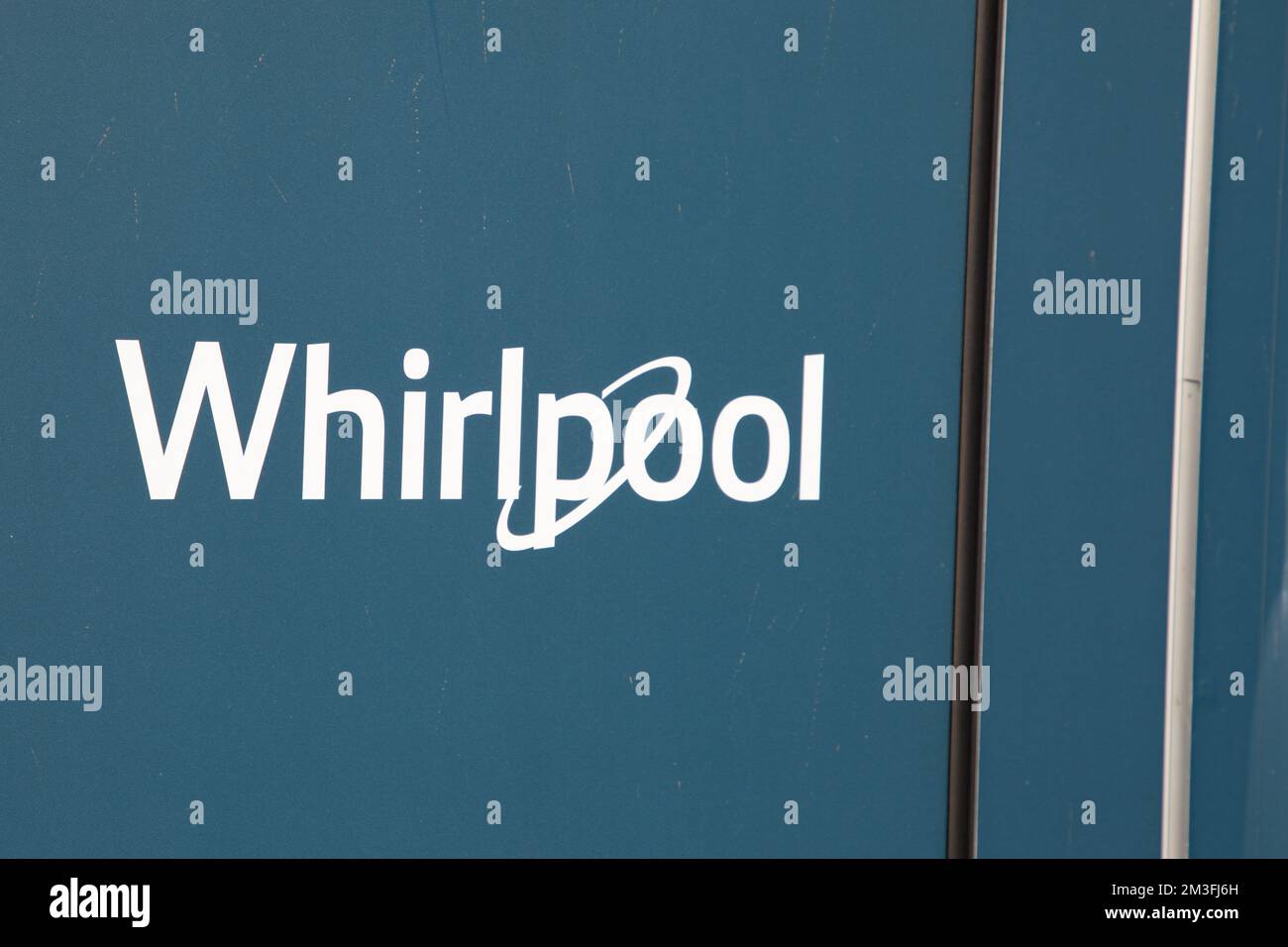 Bordeaux , Aquitaine  France - 11 12 2022 : Whirlpool Corporation brand logo us and sign text of American multinational manufacturer and marketer of h Stock Photo