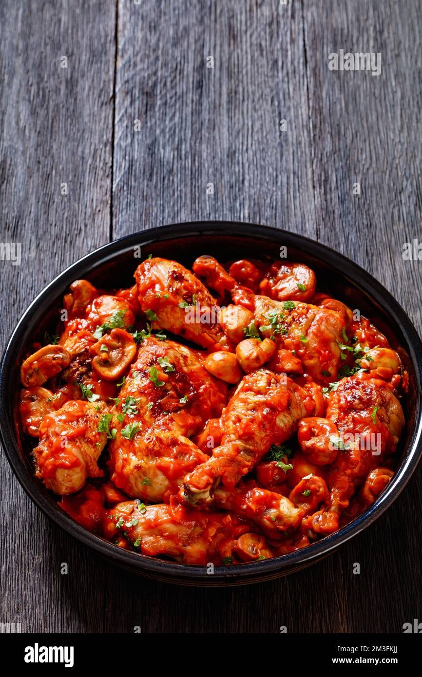 Chicken Chasseur, hunter chicken, poulet saute chasseur, chicken stew