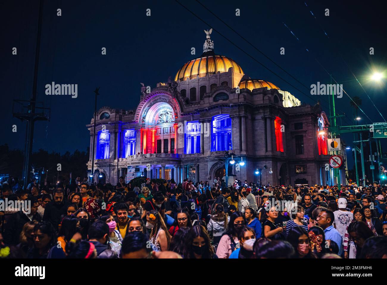 The Day of the Dead parade in Mexico City downtown Stock Photo