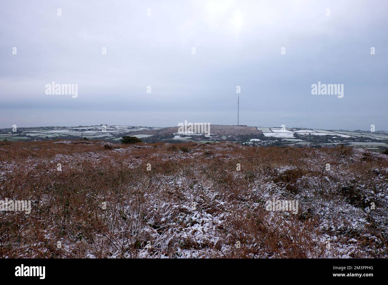 Redruth Cornwall UK 12 14 2022 Carn Brea Monument 1836 a 90 ft high granite obelisk Stock Photo