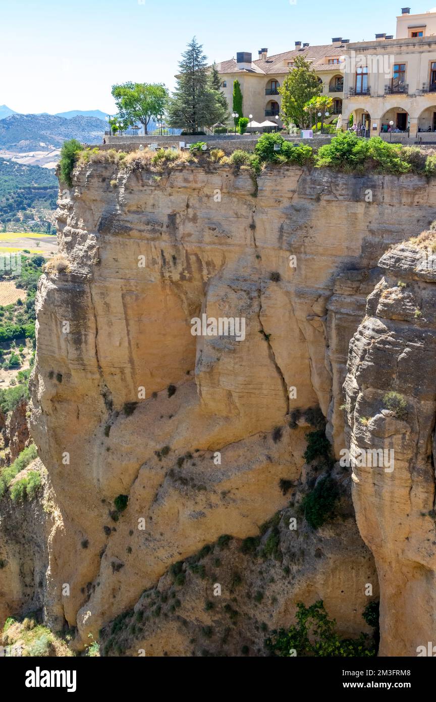 Ronda Spain A Landscape With The Tajo Gorge Puente Nuevo Bridge 